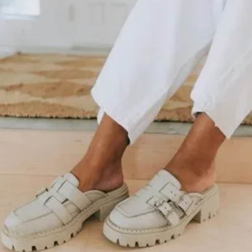 Free People Tan/gray Mules